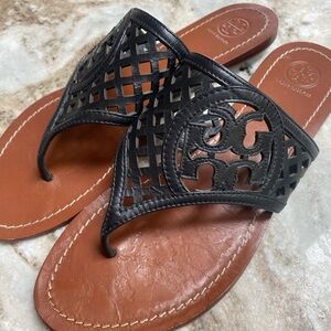 Tory Burch Black Leather Sandals - Size 9